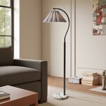 Stylecraft Steel Floor Lamp Grey w/ Marble Bottom