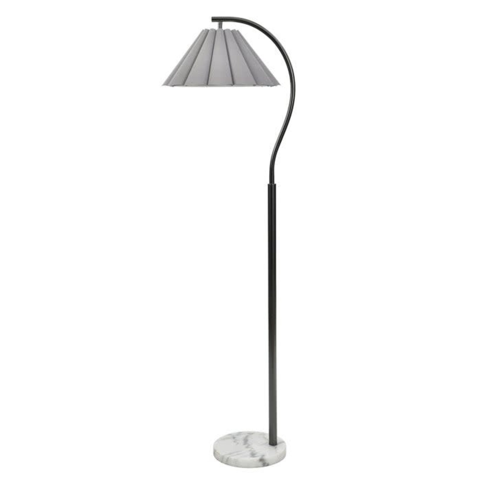 Stylecraft Steel Floor Lamp Grey w/ Marble Bottom (L2LL)