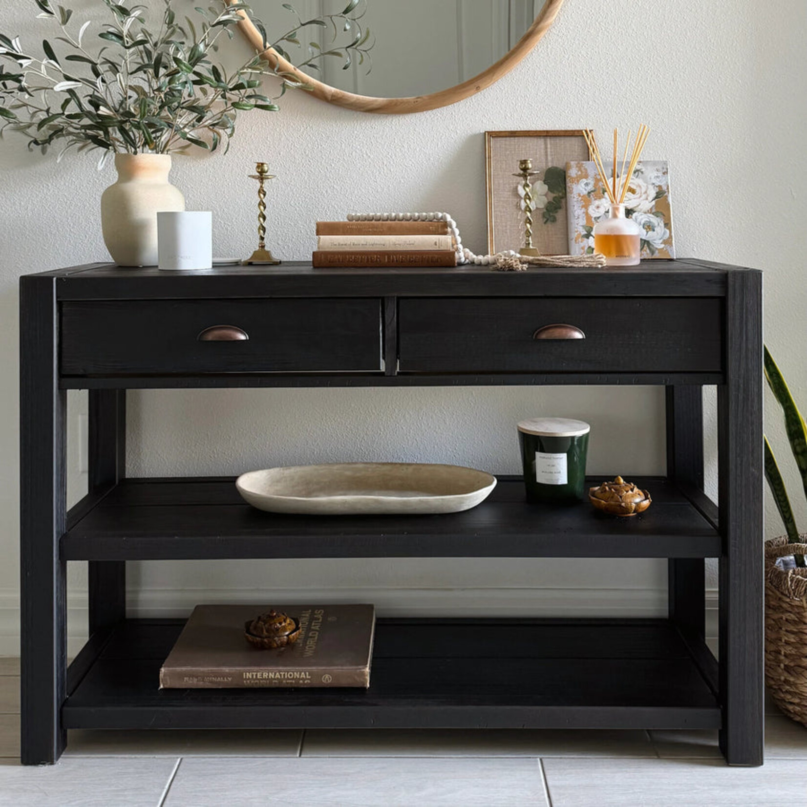 GrainWood Montauk Console Table - Farmhouse Black