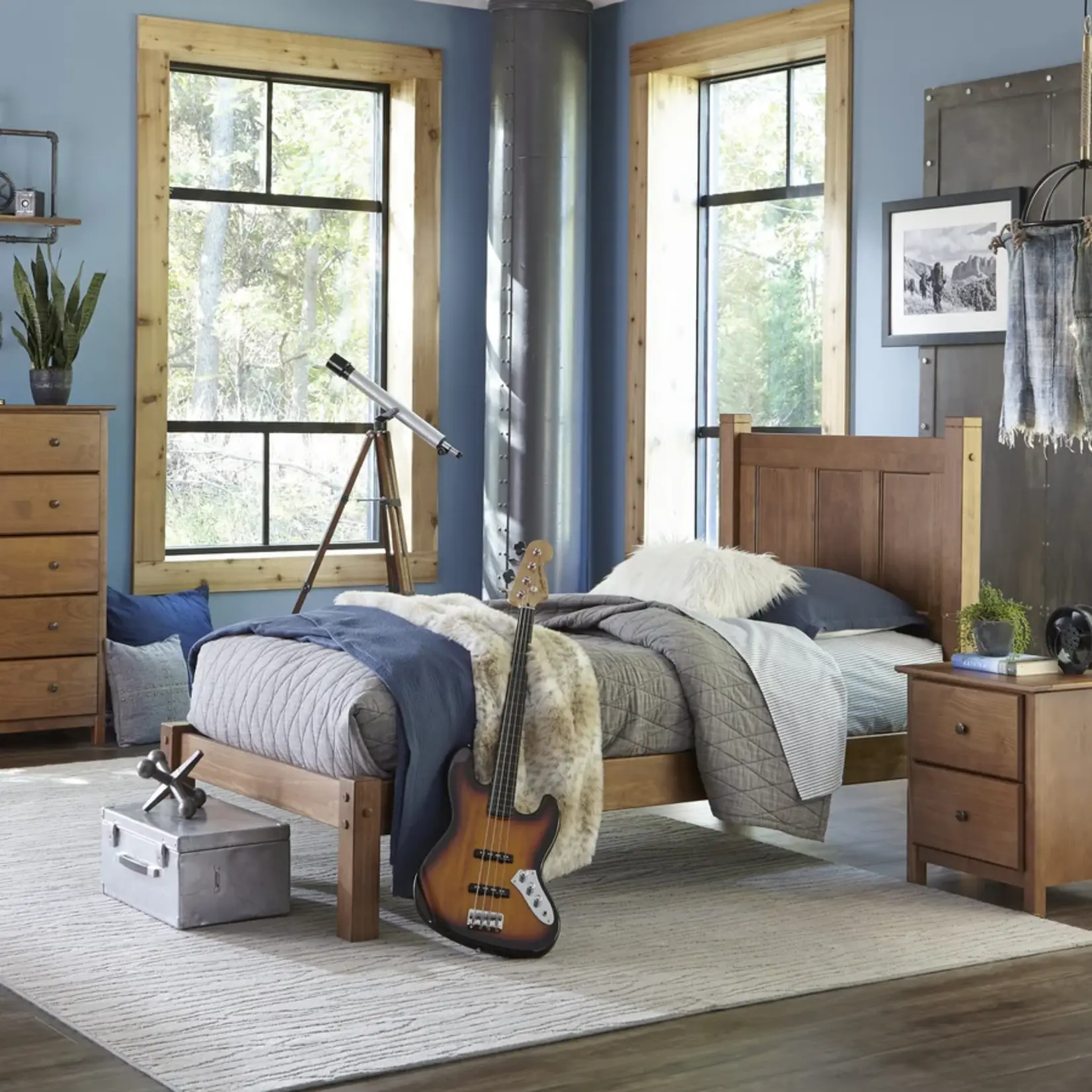 GrainWood Shaker Twin Bed - Walnut