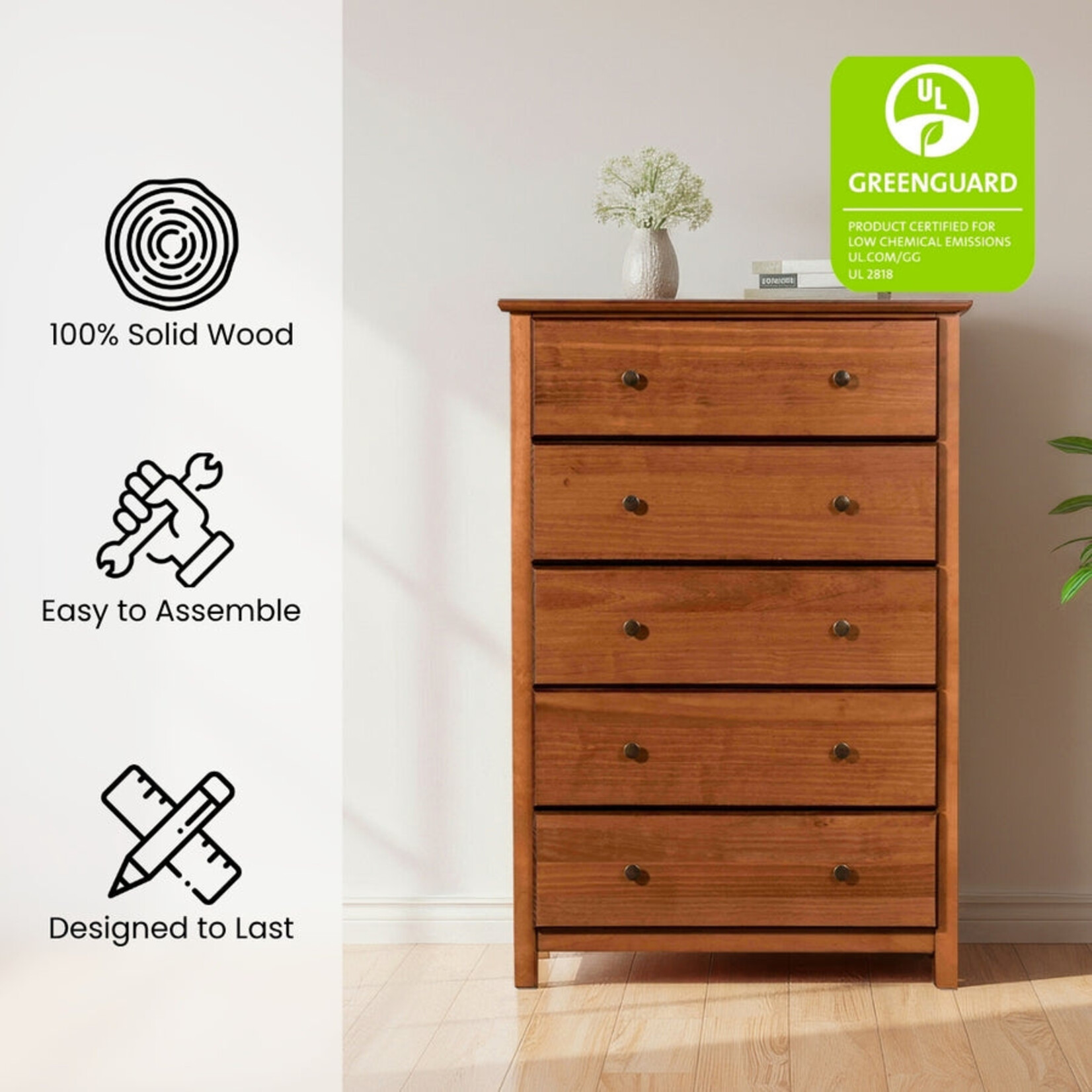 GrainWood Shaker Chest - Walnut