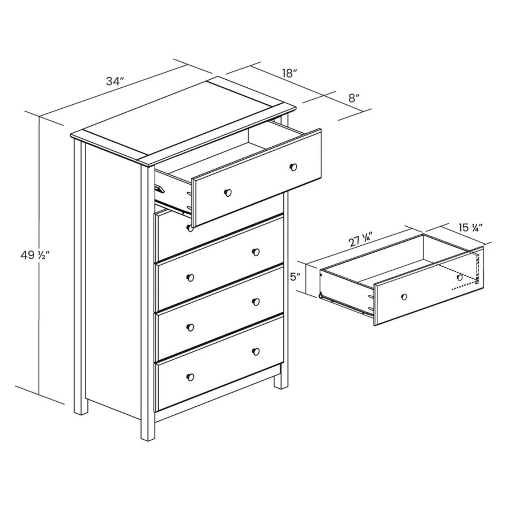 GrainWood Shaker Chest - Walnut