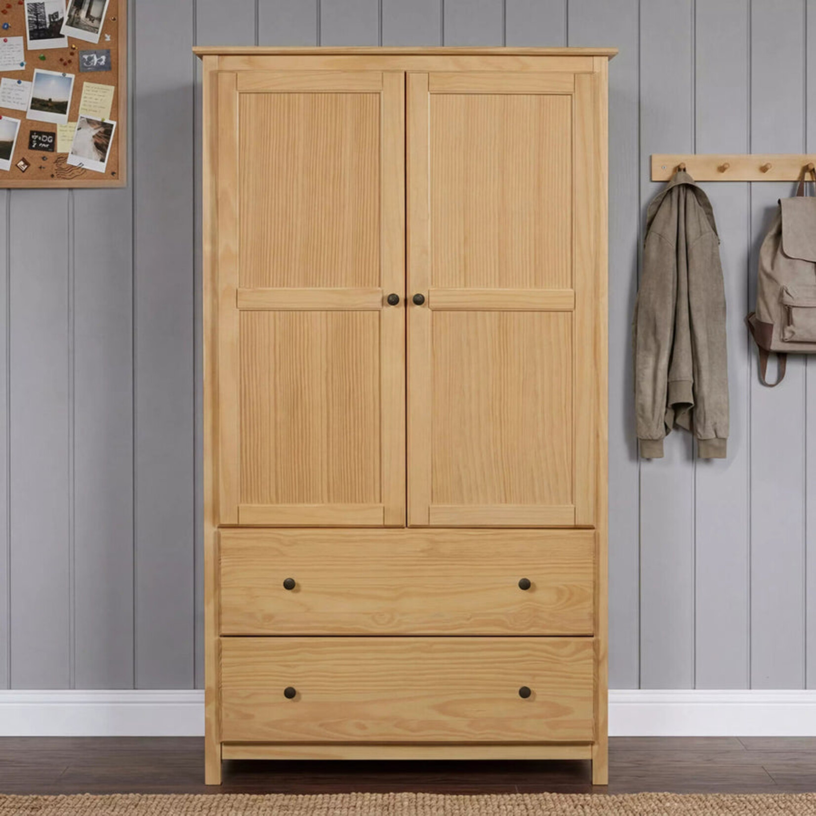 GrainWood Shaker 2 Door Wardrobe - Natural