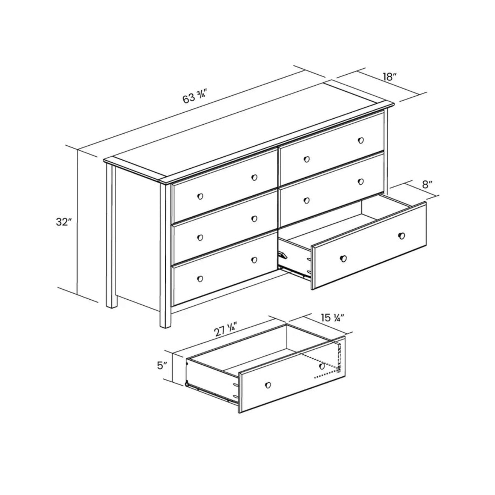 GrainWood Shaker Dresser - Walnut