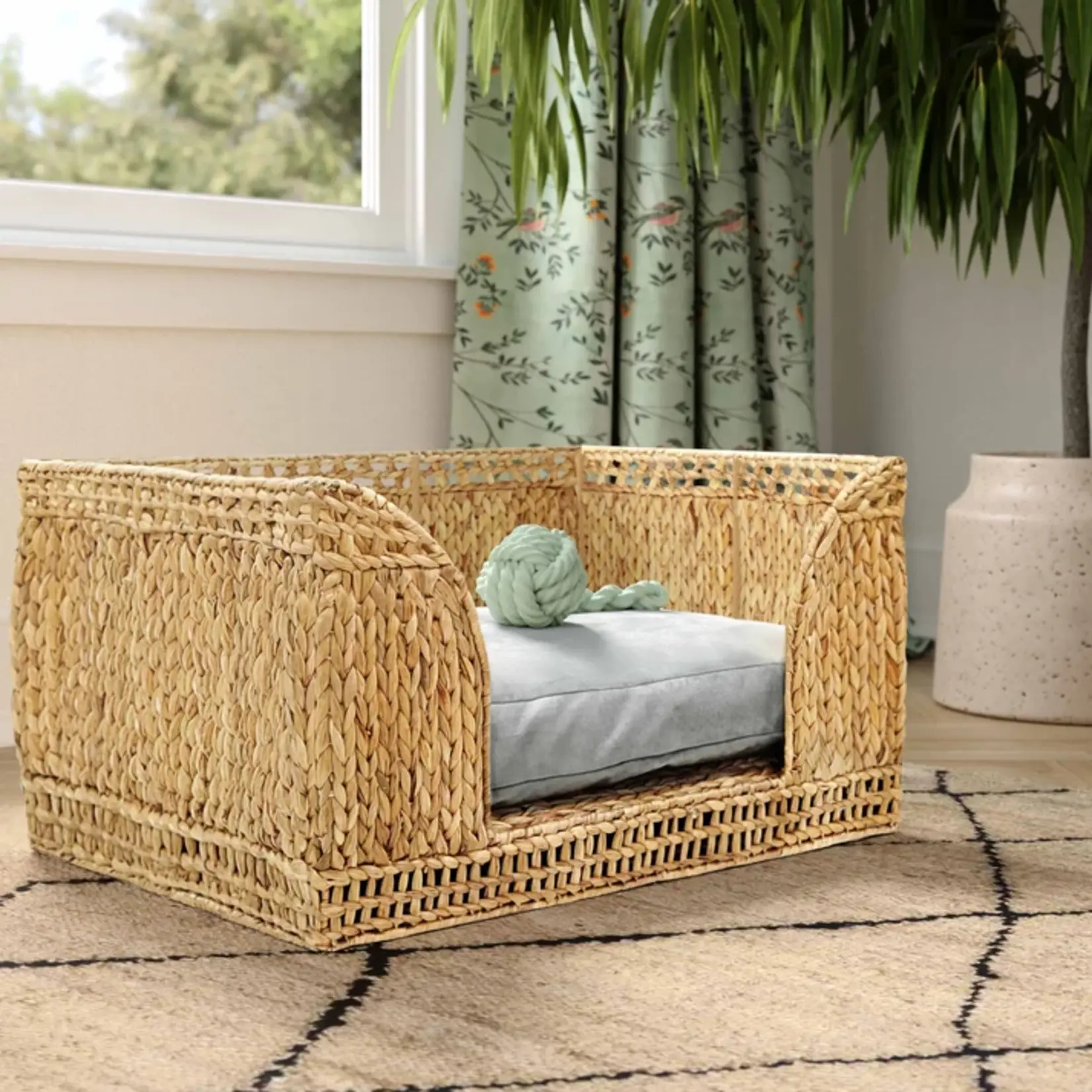 TOV Milou Rattan Small Pet Bed