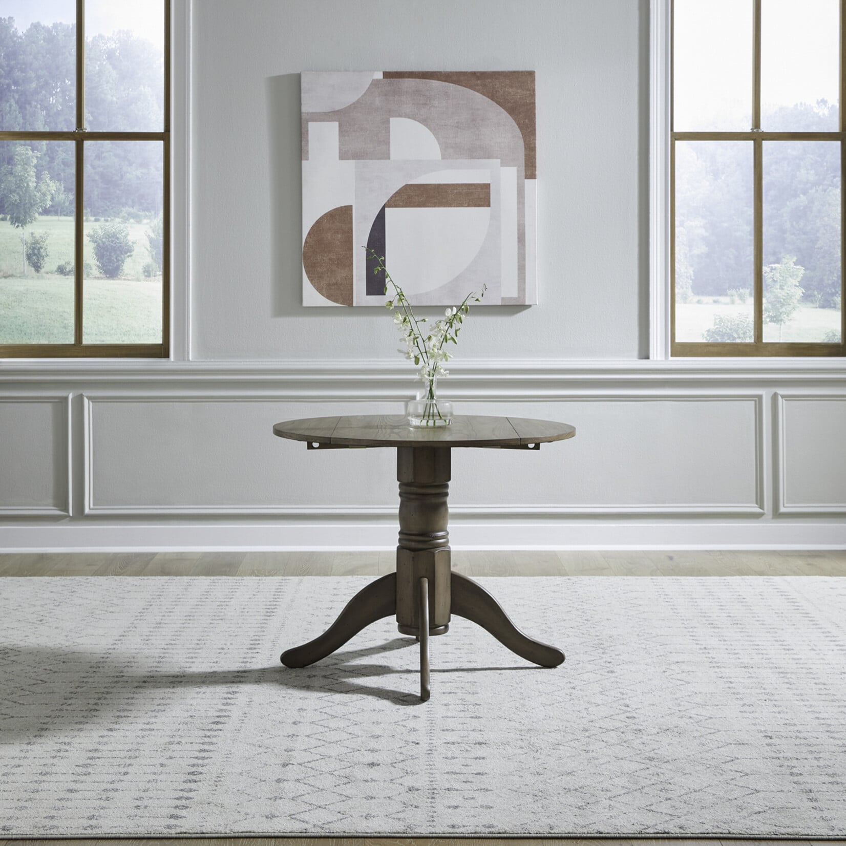 Liberty Furniture Brook Bay Sand Stone Drop Leaf  Set w/Uph Side Chairs