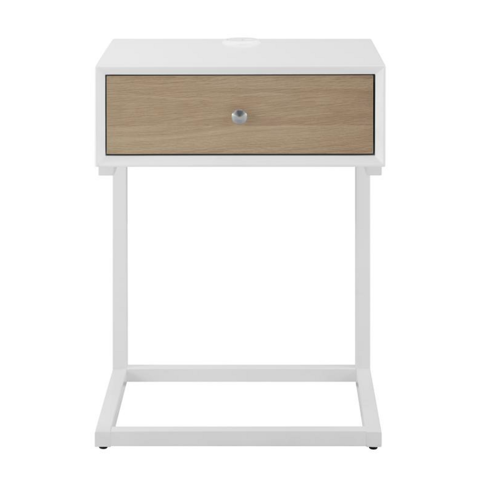 EuroStyle DAEG 18 Side Table WHT/OAK