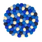 Trivet Felt Ball - Mediterranean Blue