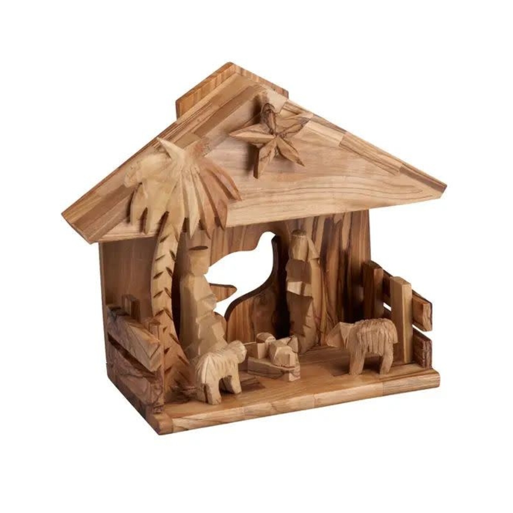 West Bank Nativity Music Box Olv Wd 7H Nat