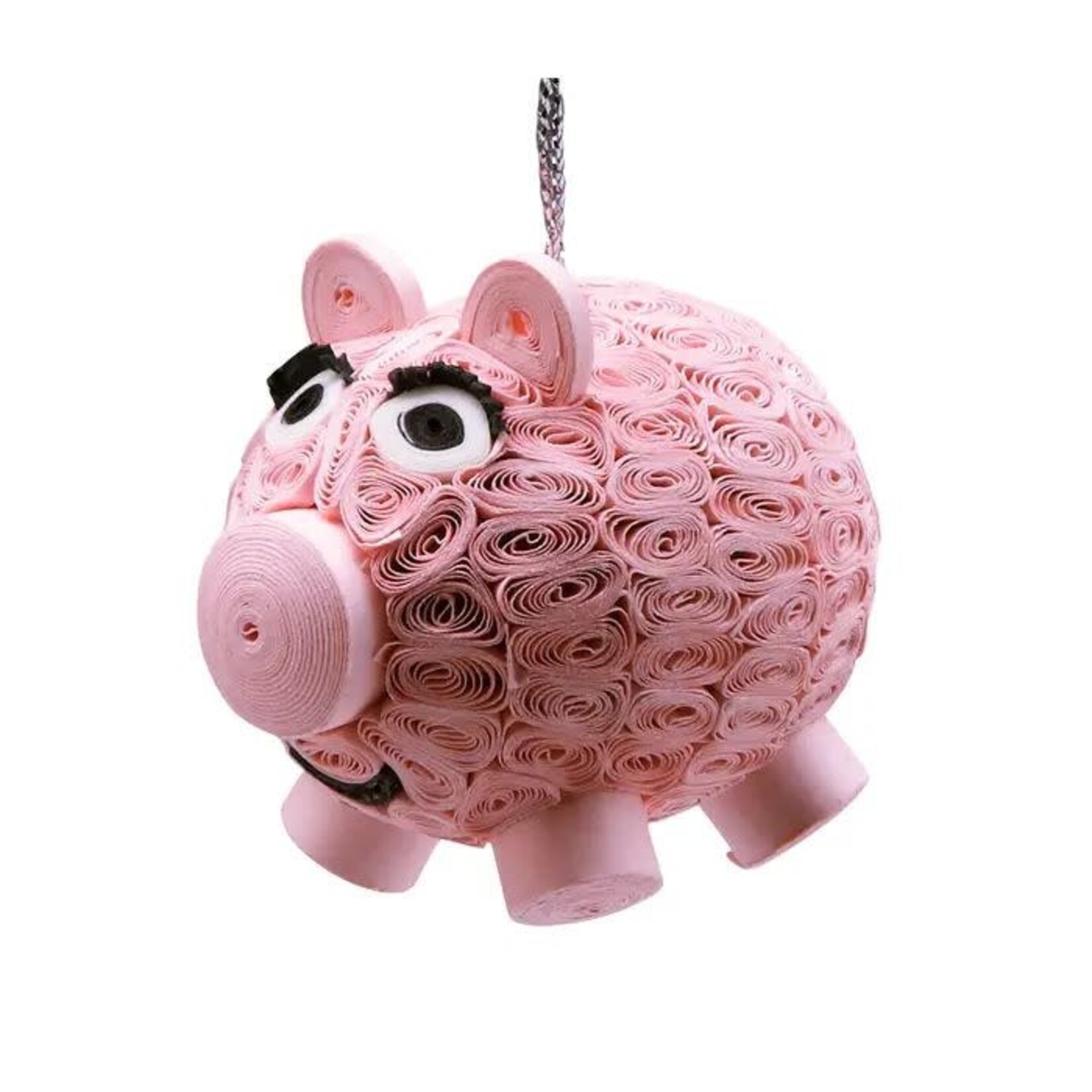 Vietnam Ornament Pig M/3 Quilled Ppr 2L Pink