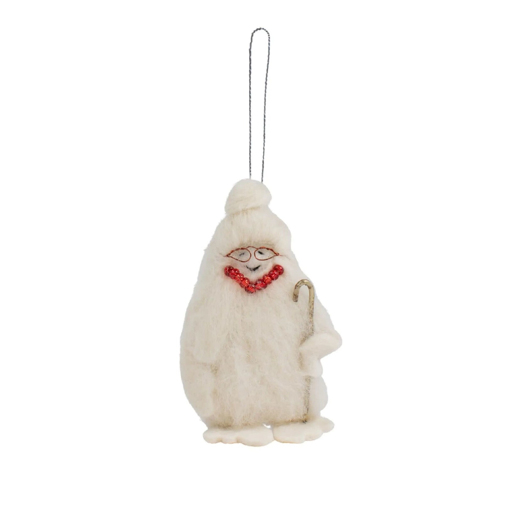 Nepal Ornament Grandma Yeti M/5 Wool 3.5H Whit