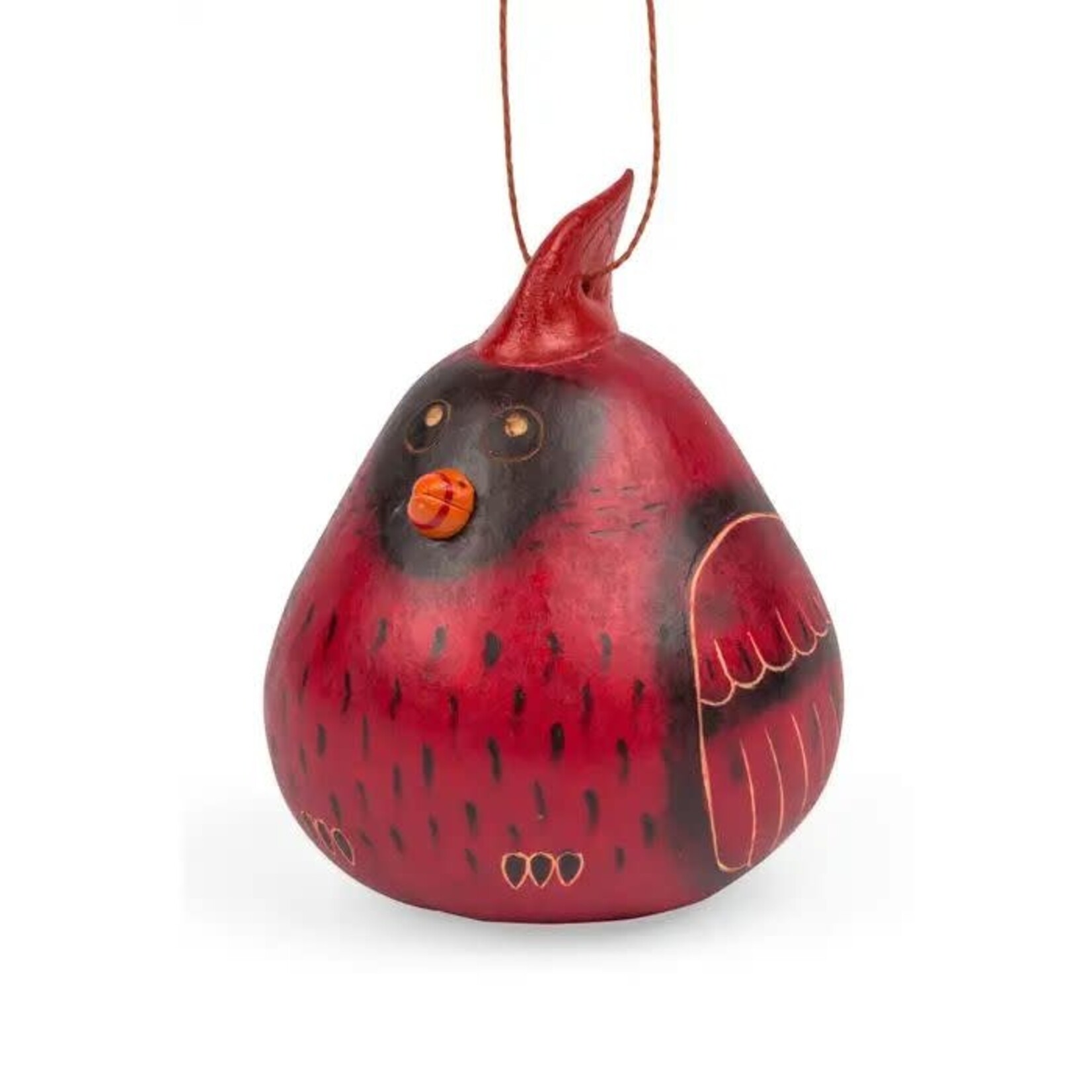 Peru Ornament Cardinal Gourd Asst/2.5H Red