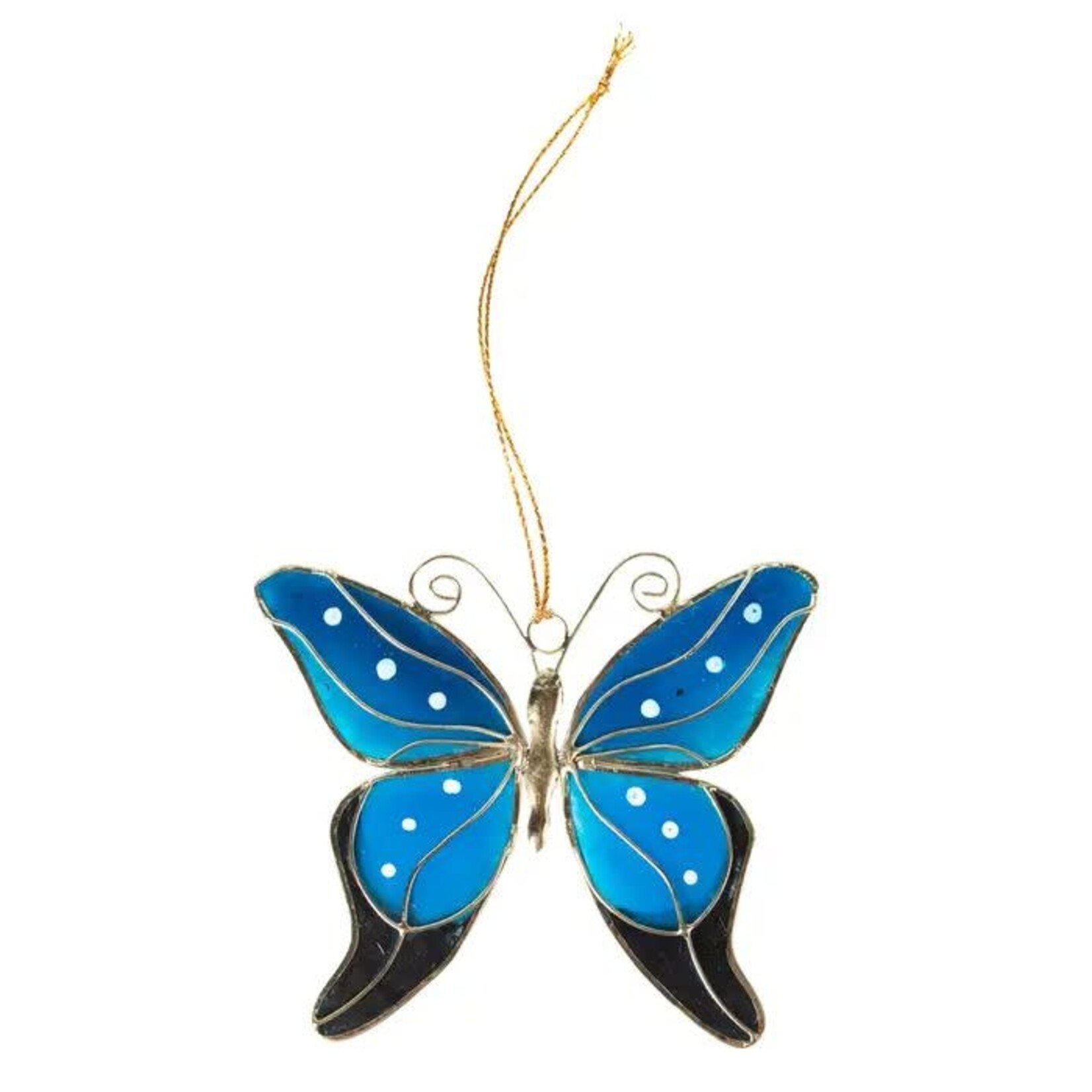 Philippines Ornament Butterfly Capiz 3.25Wx3H Blue/B