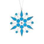 Philippines Ornament Snowflake Blue Capiz