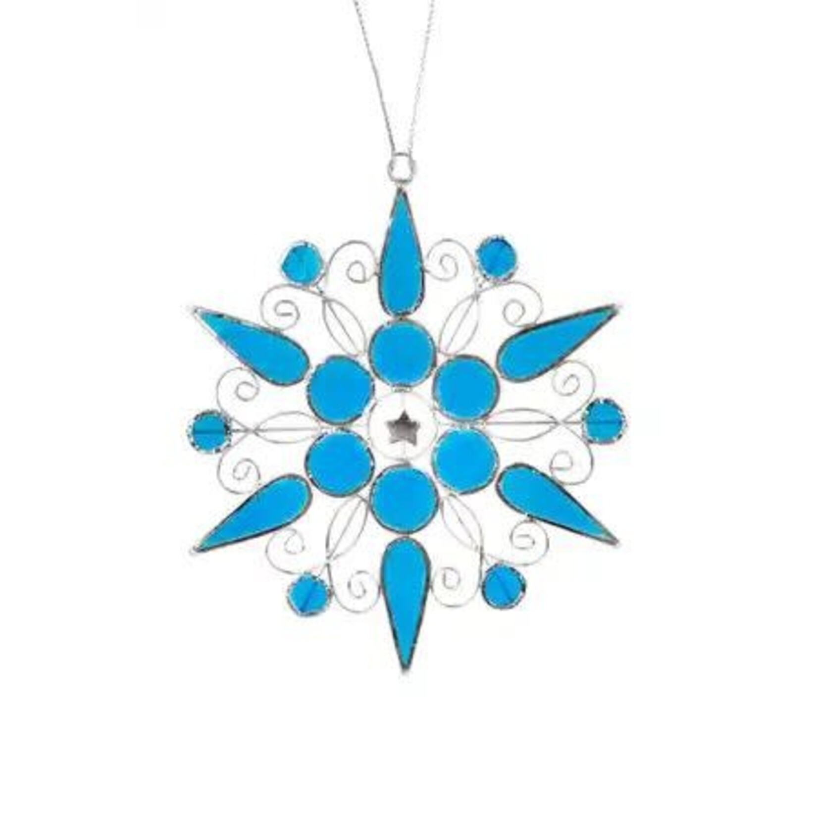 Philippines Ornament Snowflake/Star Capiz 4.5D Blue/