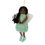 Nepal Ornament Felt Angel Blue Dress