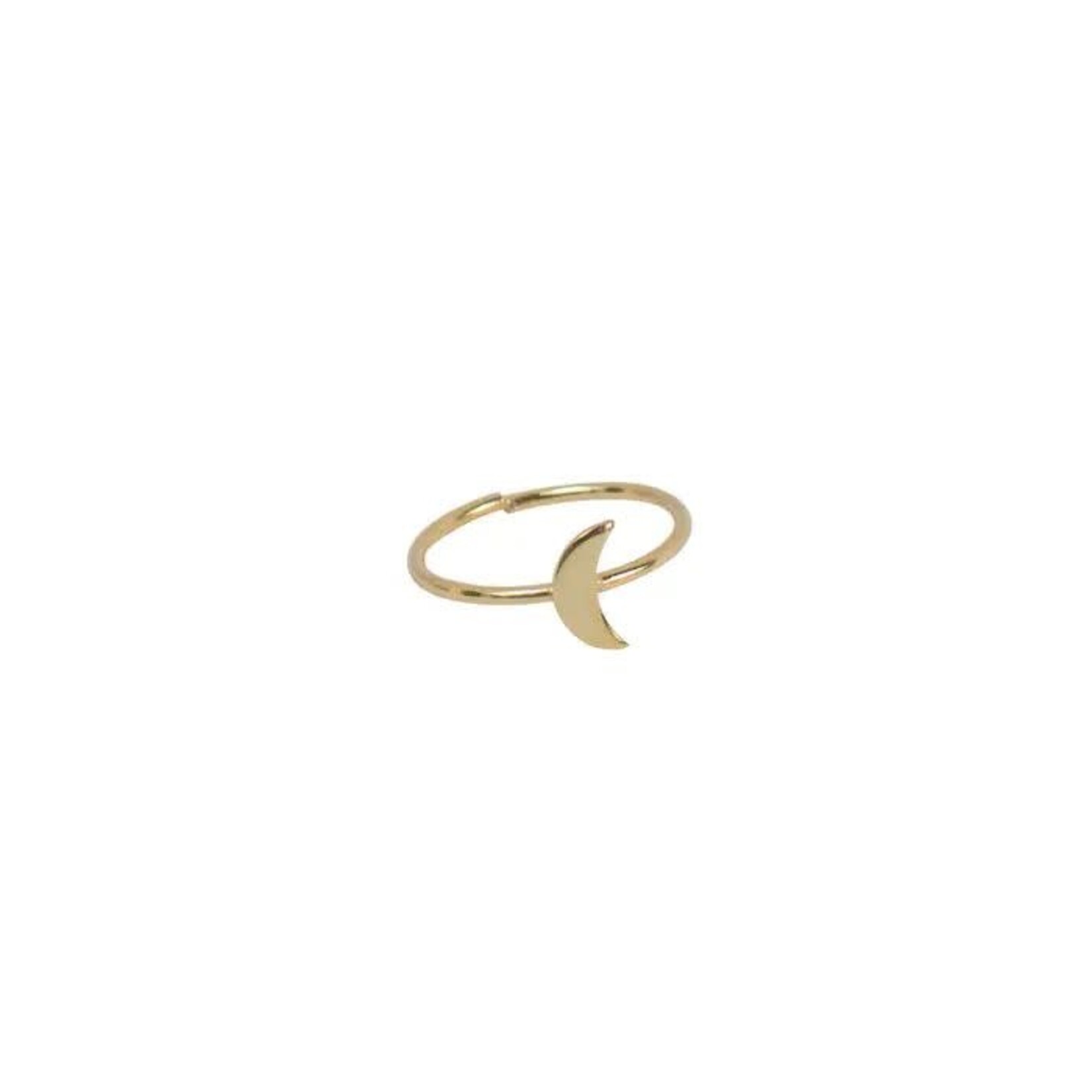 India Ring Crescent Moon M/3 Metal Gold Color
