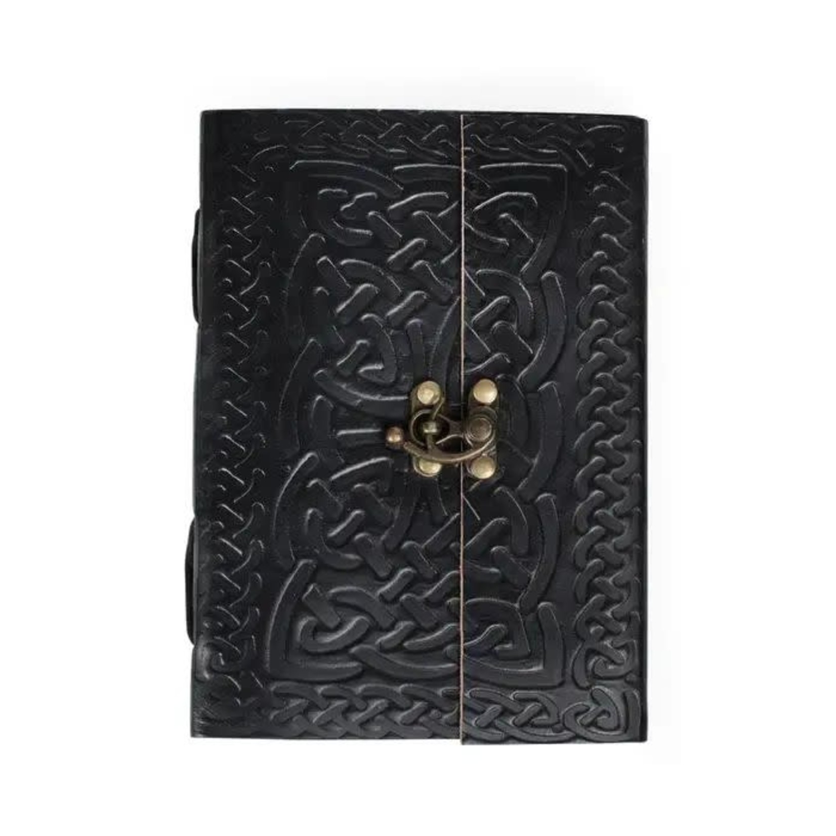 India Journal Knots W/Clasp Embossed Leather/M