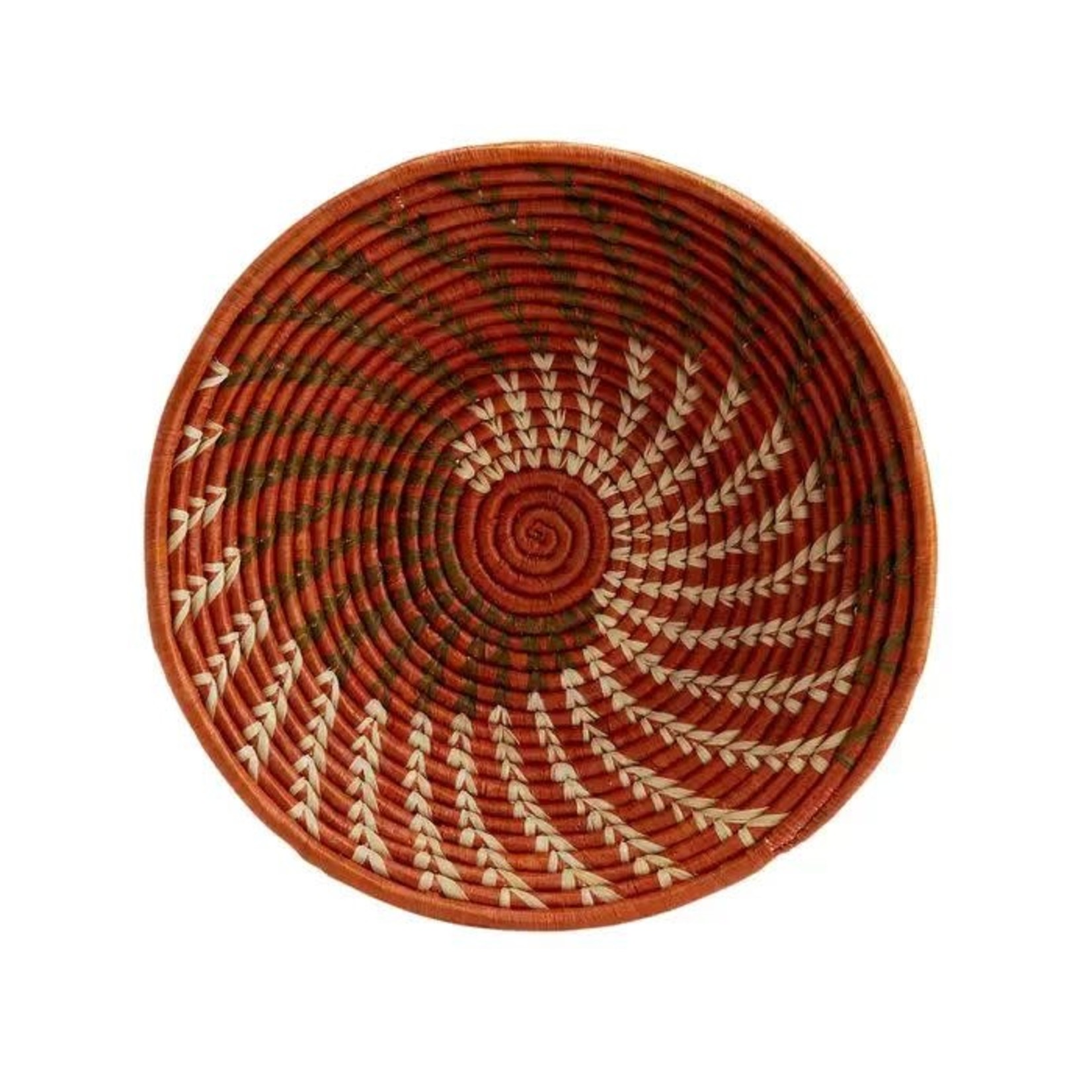 Uganda Basket Spiral Raffia 12D Orng/Crm