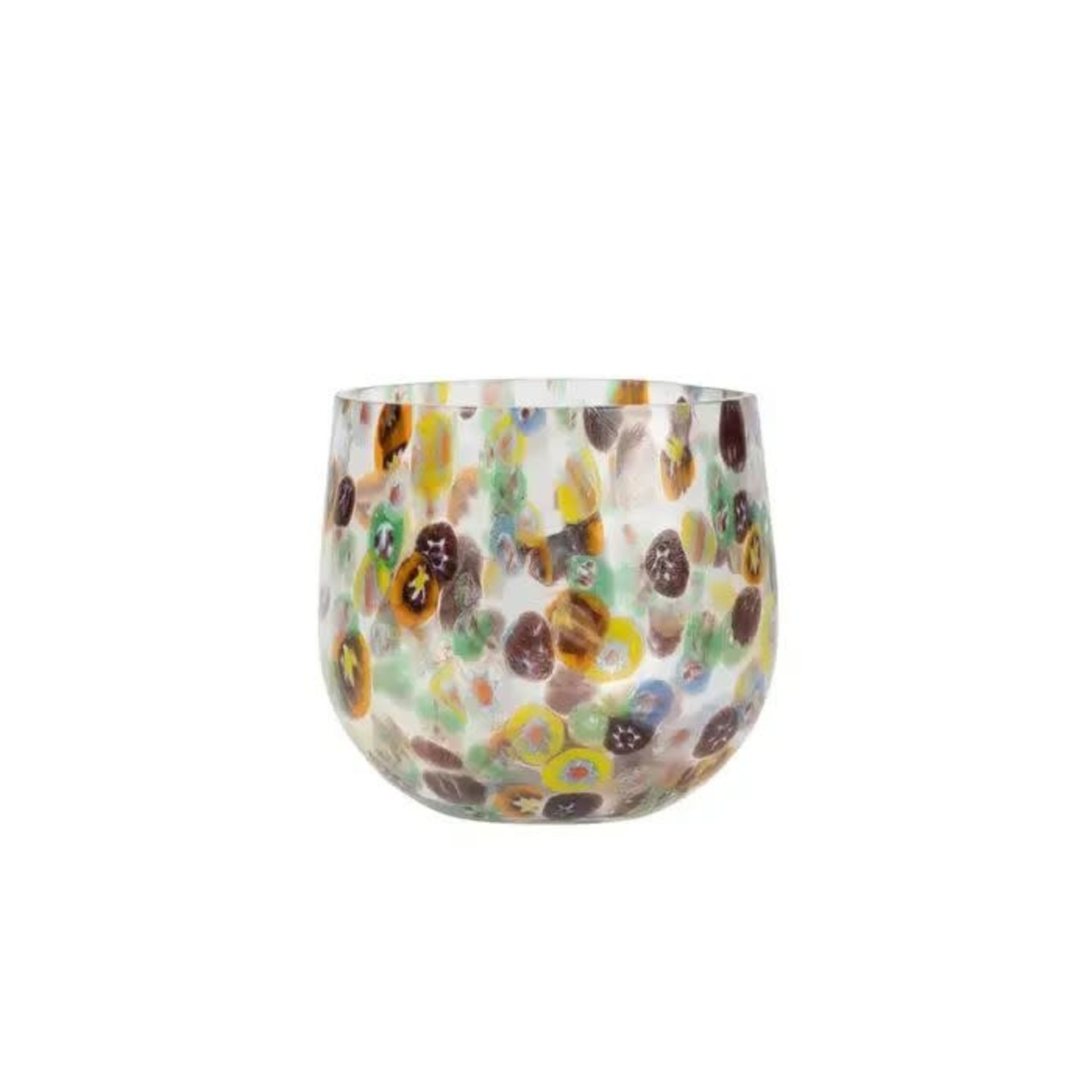 India Candleholder Confetti Cheena Glass 4.5Dx