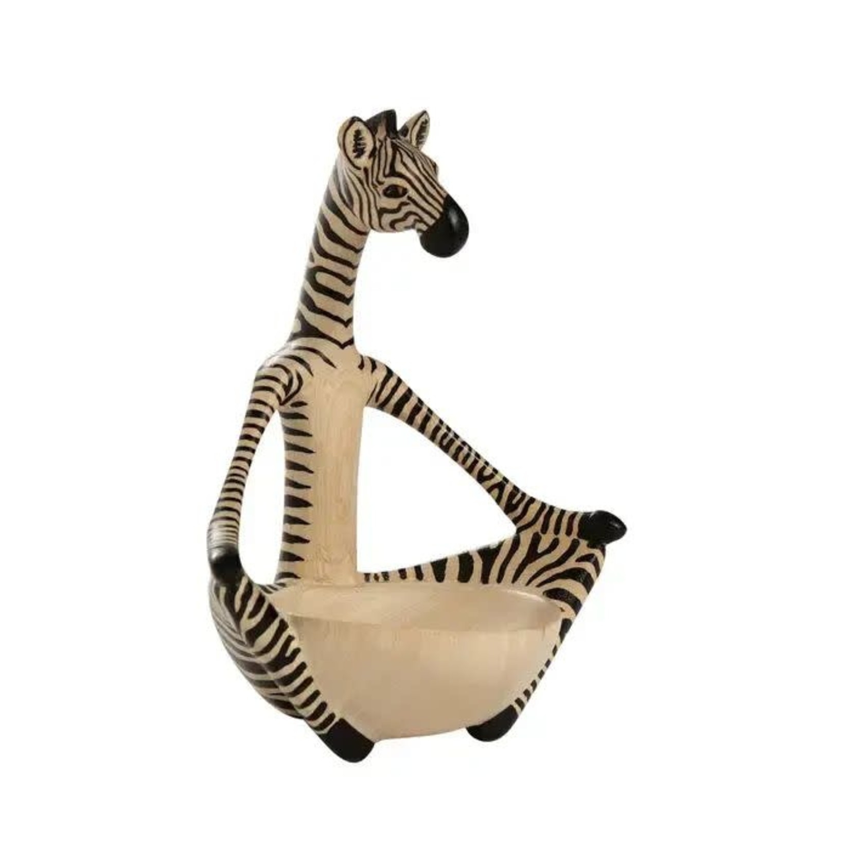 Kenya Zebra W/Bowl Wood 6H Nat/Blk