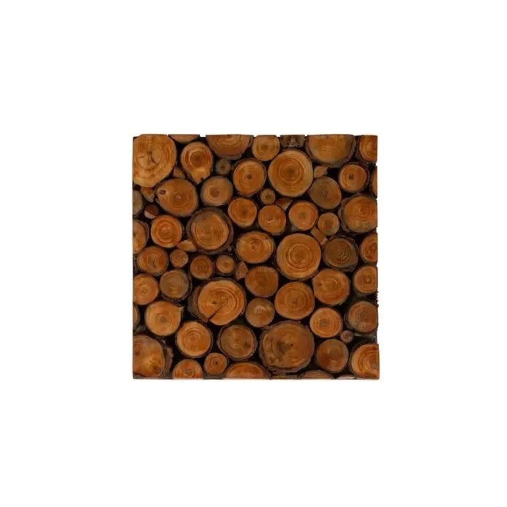 India Trivet Wood Slice Mango/Poplar/Mdf 8X8X1