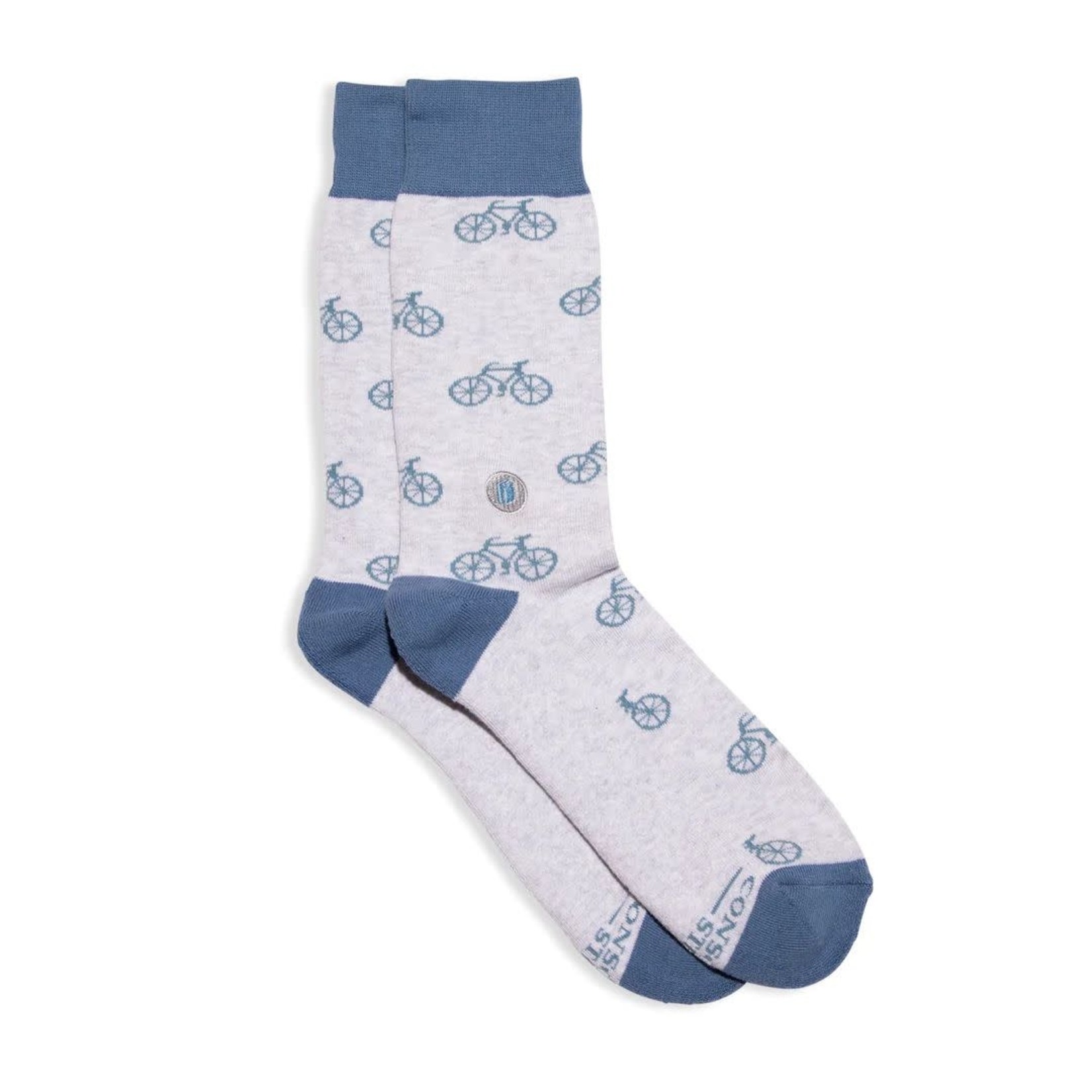 India Socks Give Books - Bikes Gry/Blu - L