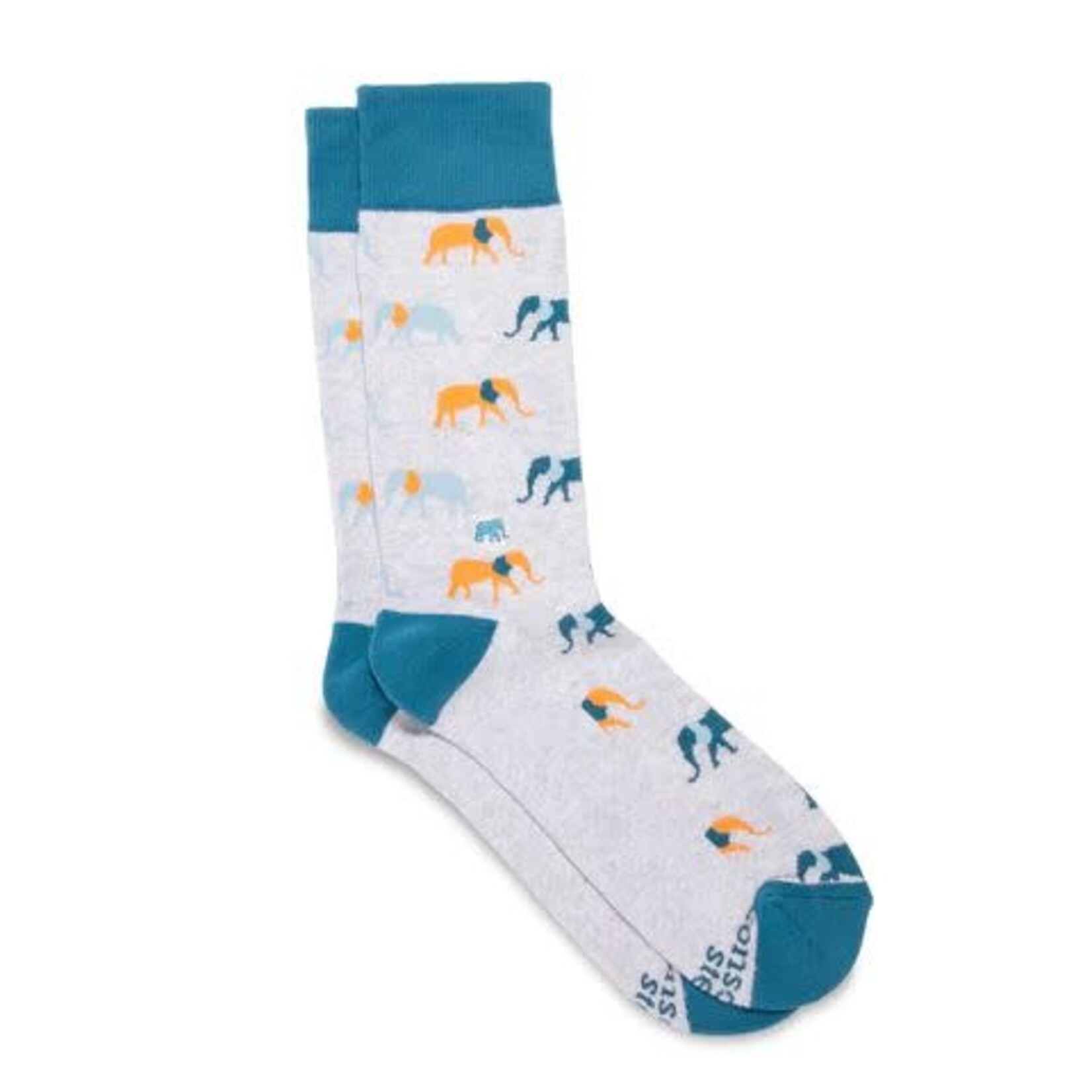 India Socks Protect Elephants Bl/Orange - S