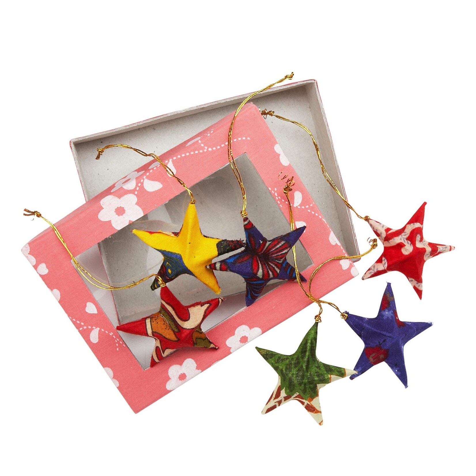 Bangladesh Ornament Star S/6 W/Box M/3 Asst Sari