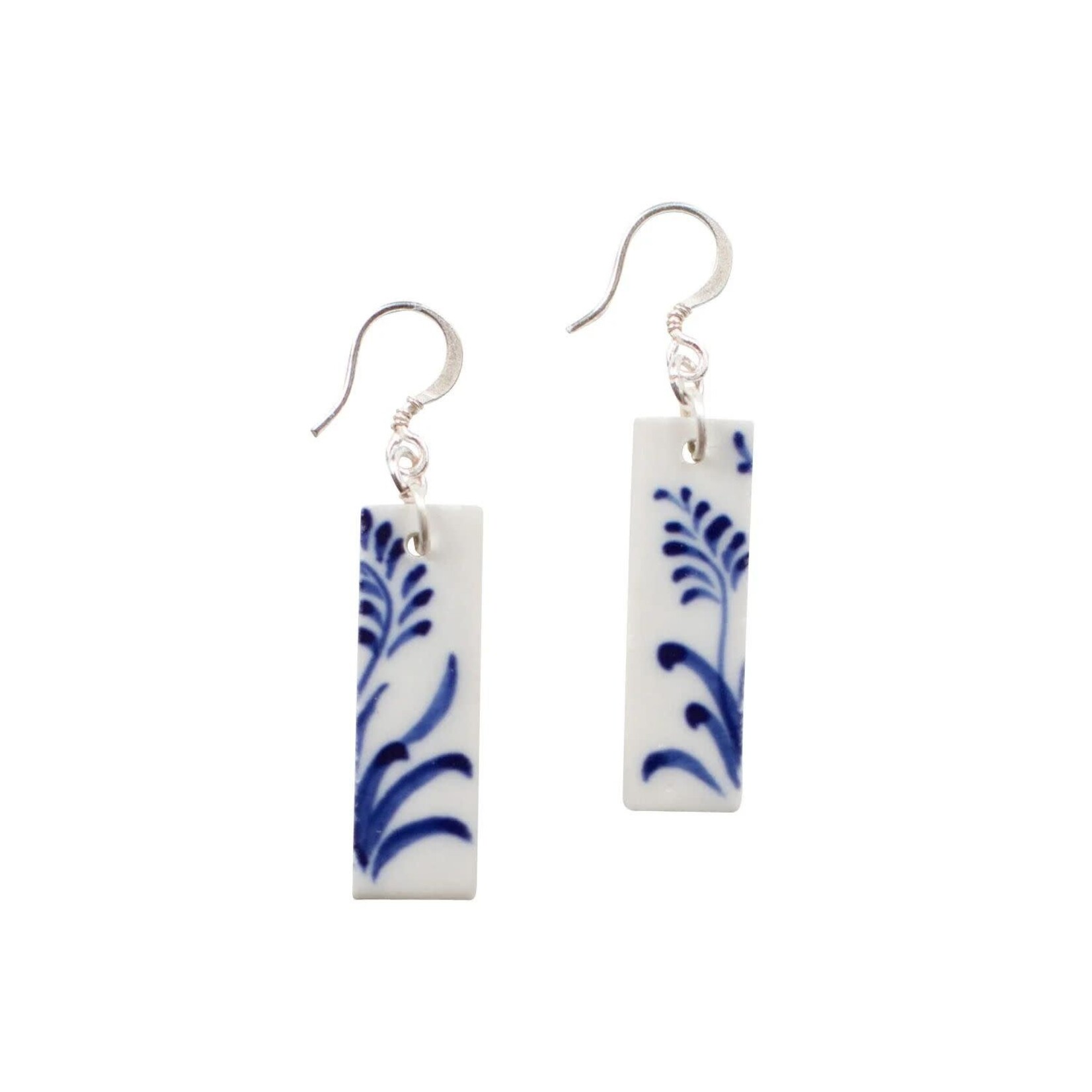 Vietnam Earrings Hanging Bar Asst Ceramic 2L Blu