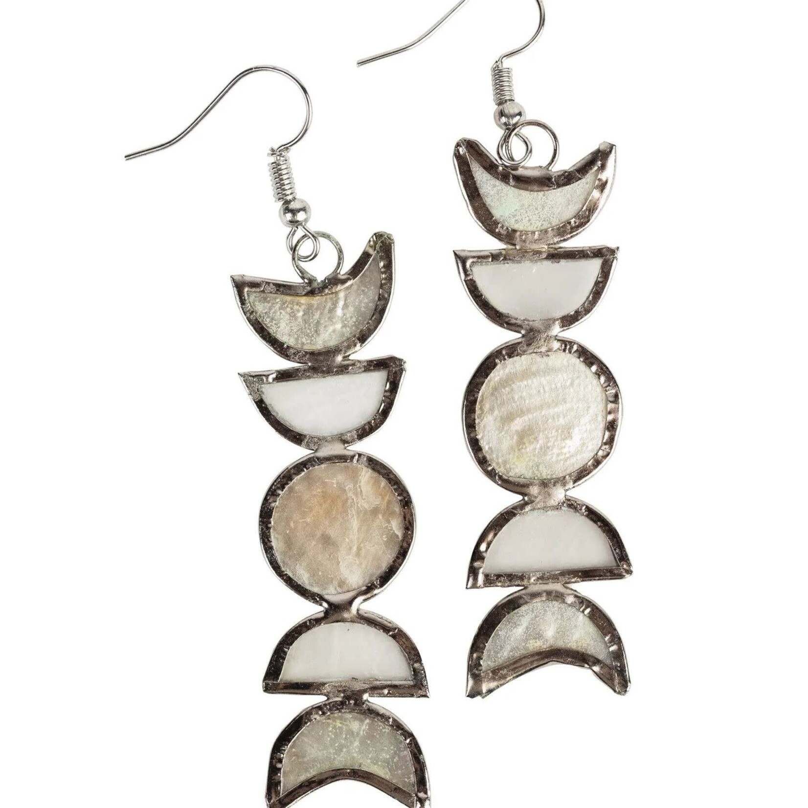 Philippines Earring Moon Phases Capiz/Metal 2.75L Na