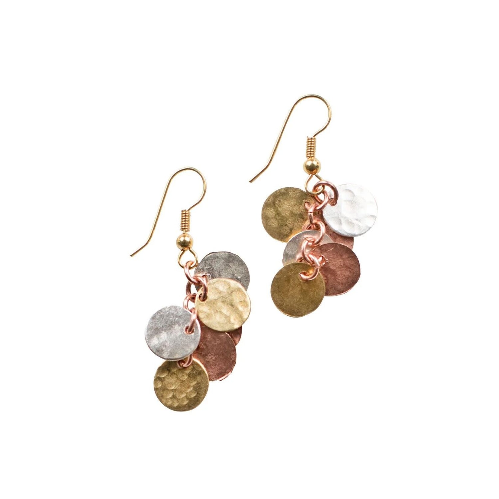 Kenya Earrings Mini Discs Brass/Copper 1.75L G