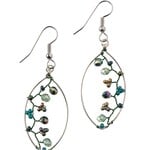 Guatemala Earrings Green Vines Beads