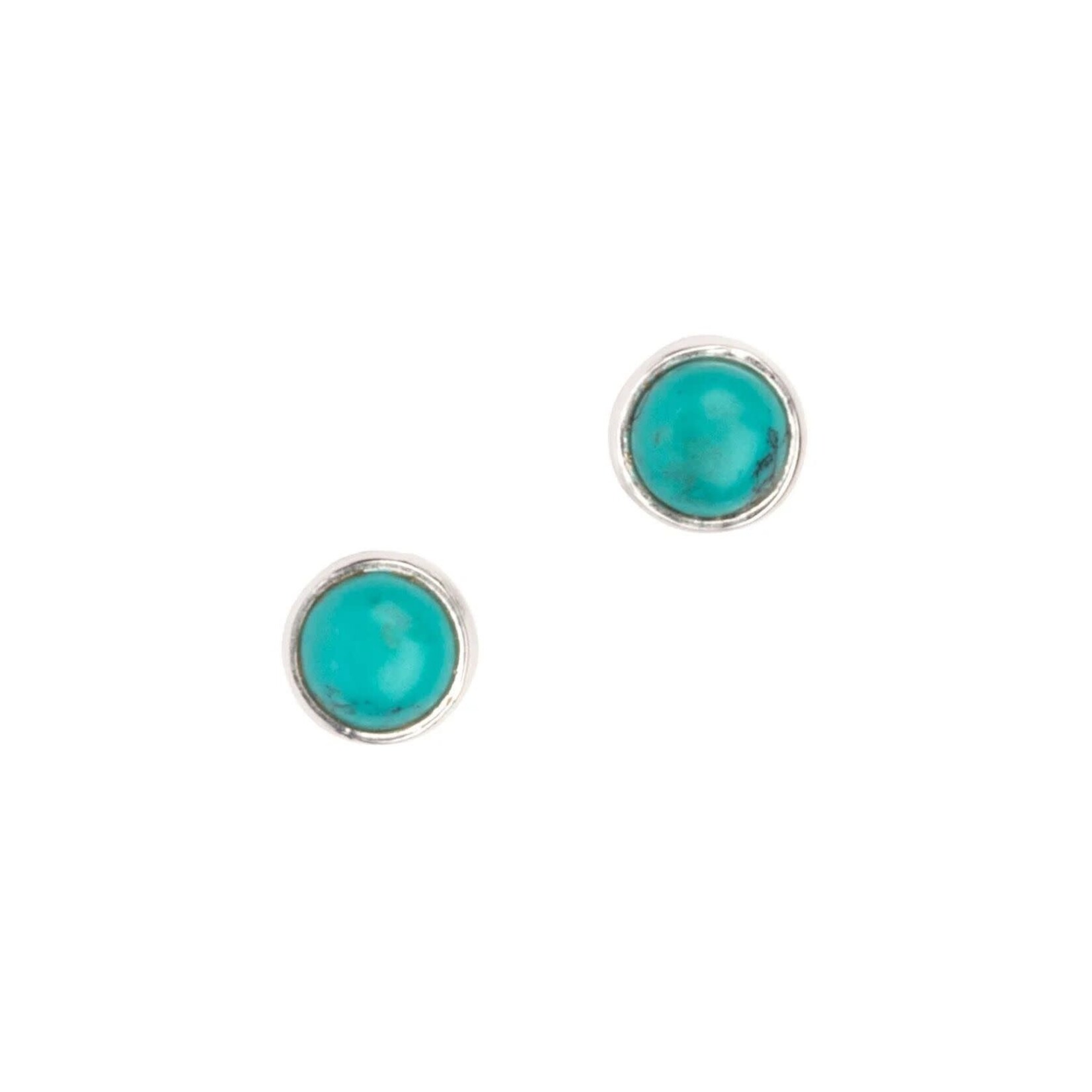 India Earrings Post Tiny Trq/Strlg .25Dtrq/Sil