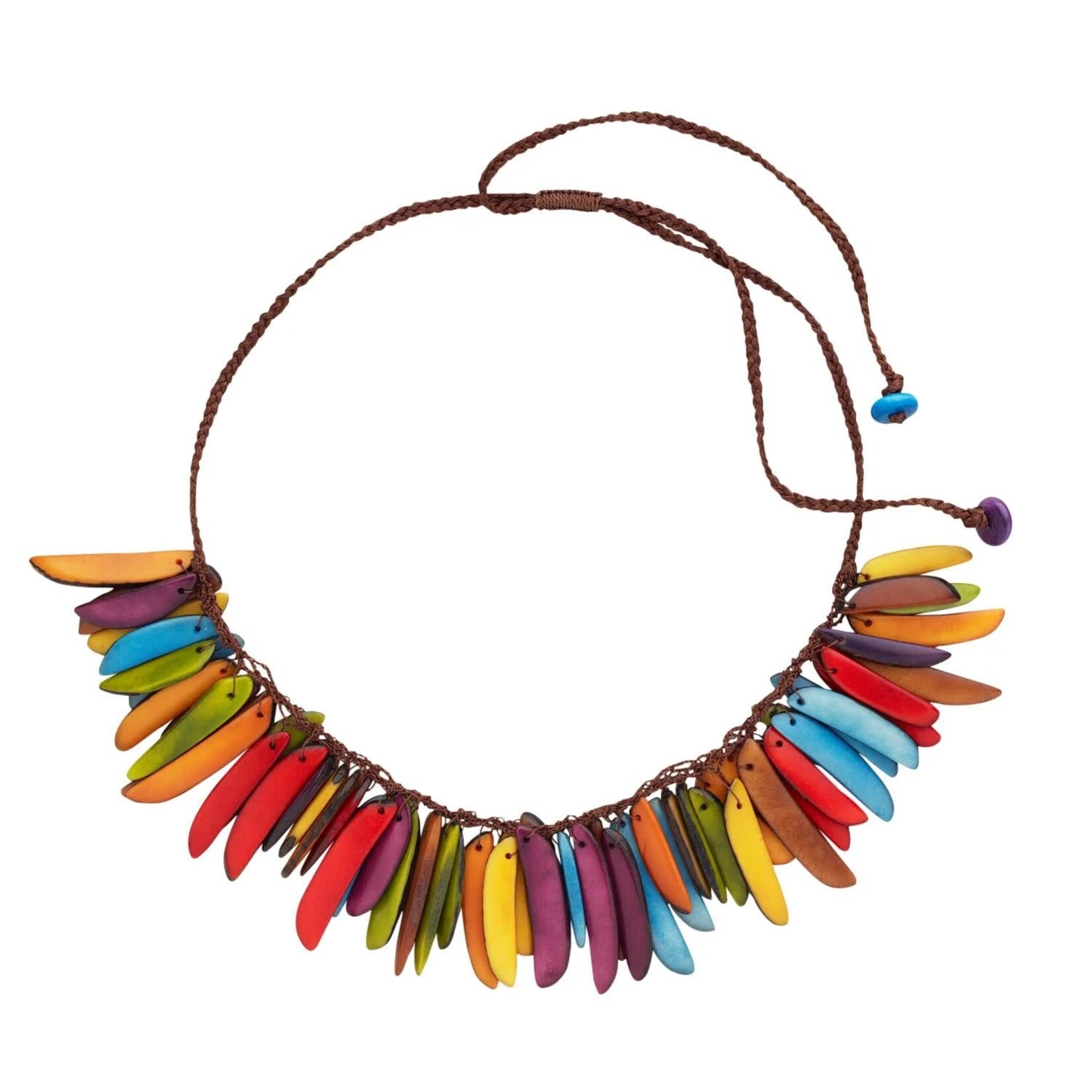 Ecuador Necklace Hanging Thin Slices Tagua/Cord