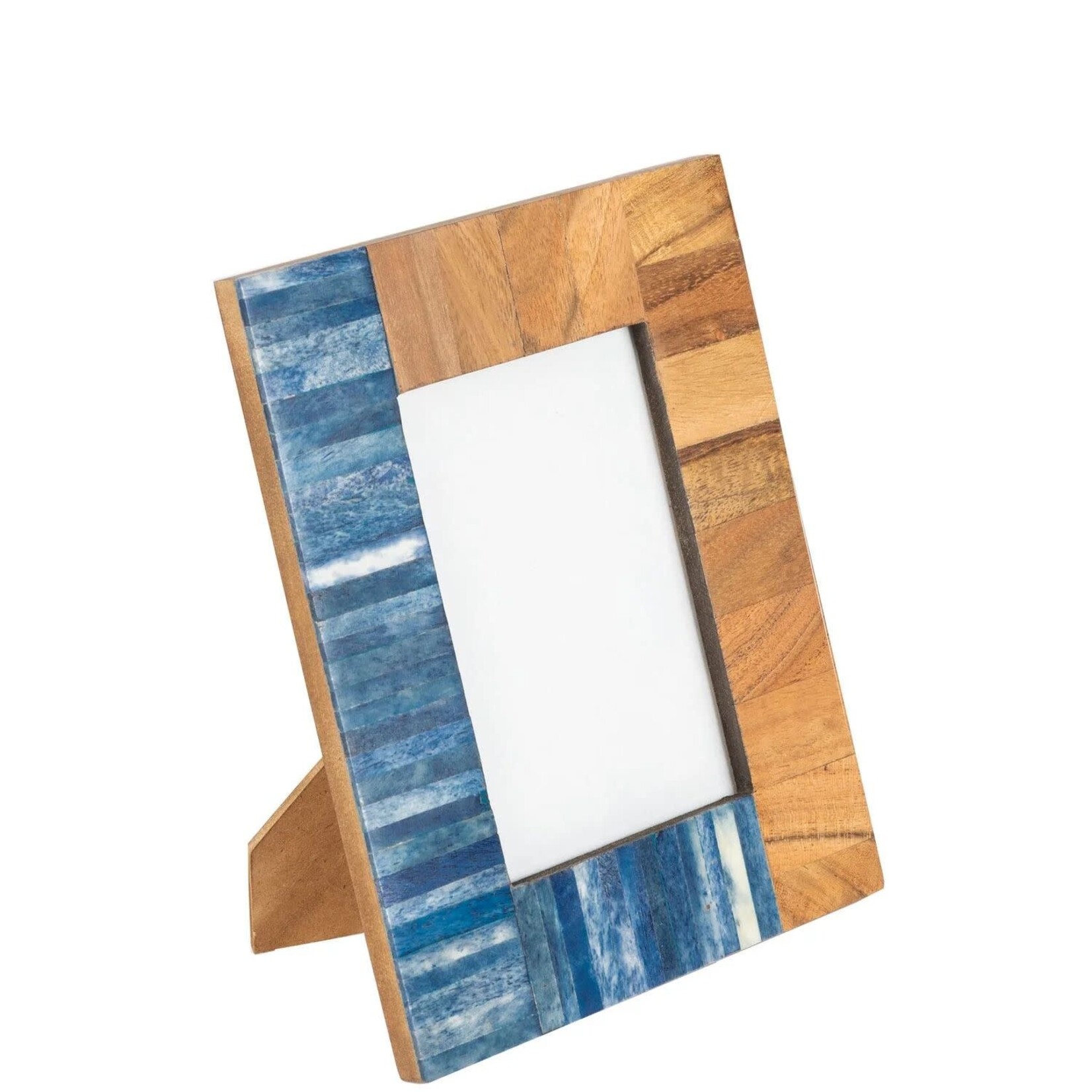 India Frame Seas F/4X6 Pieced Bone/Wd 6.5X8.5