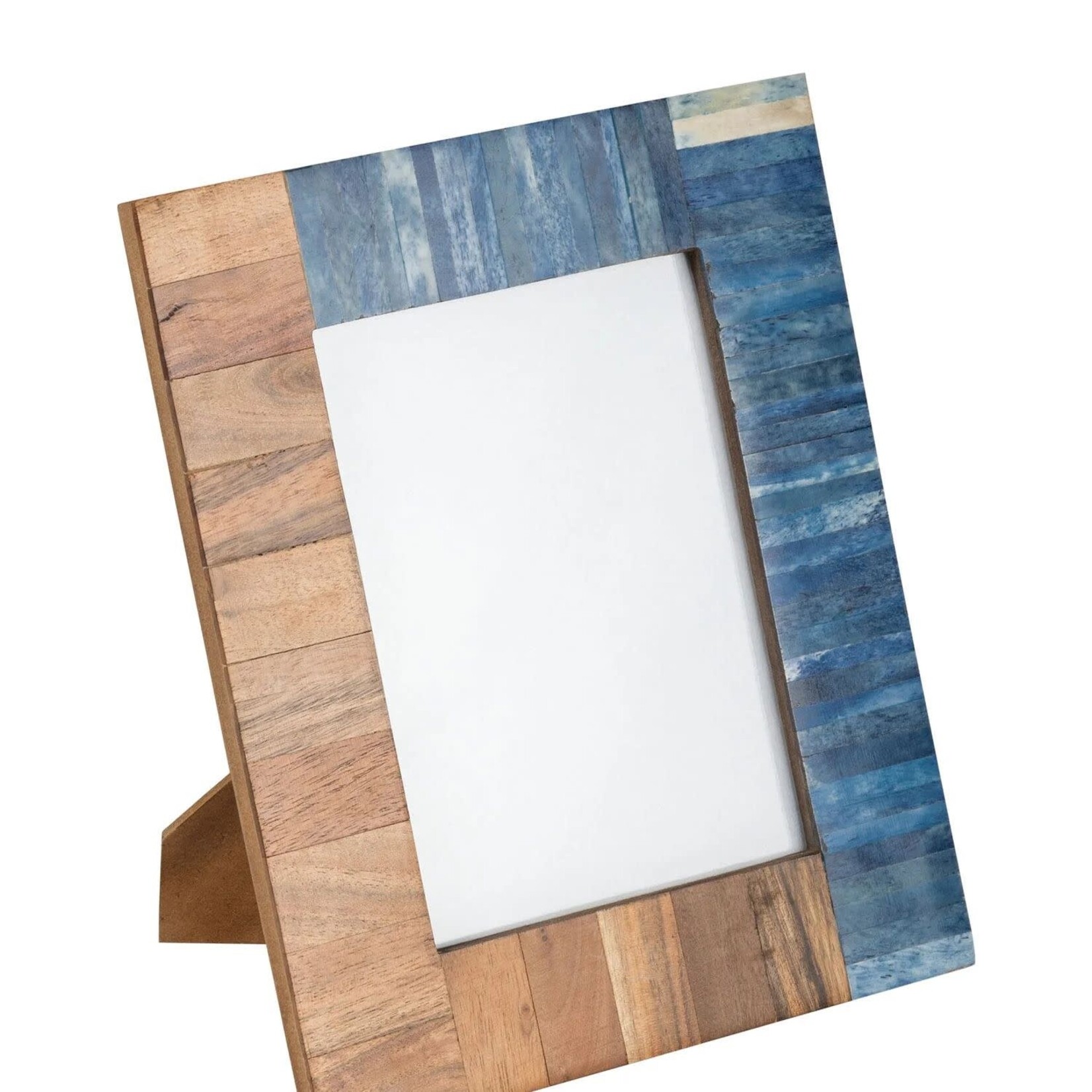 India Frame Seas F/7X5 Pieced Bone/Wd 7.5X9.5
