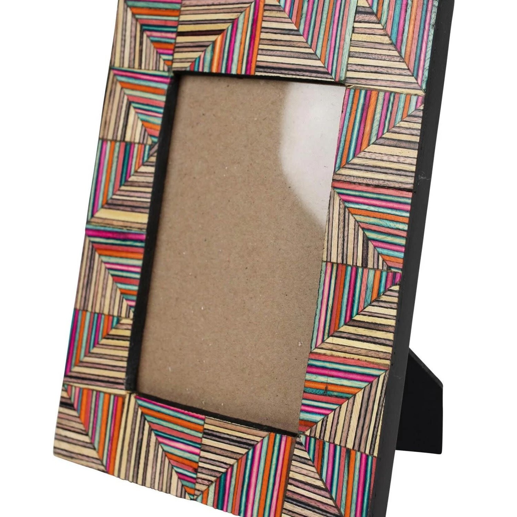 India Frame Mini Stripe Tiles F/4X6 Wood 6.5X8