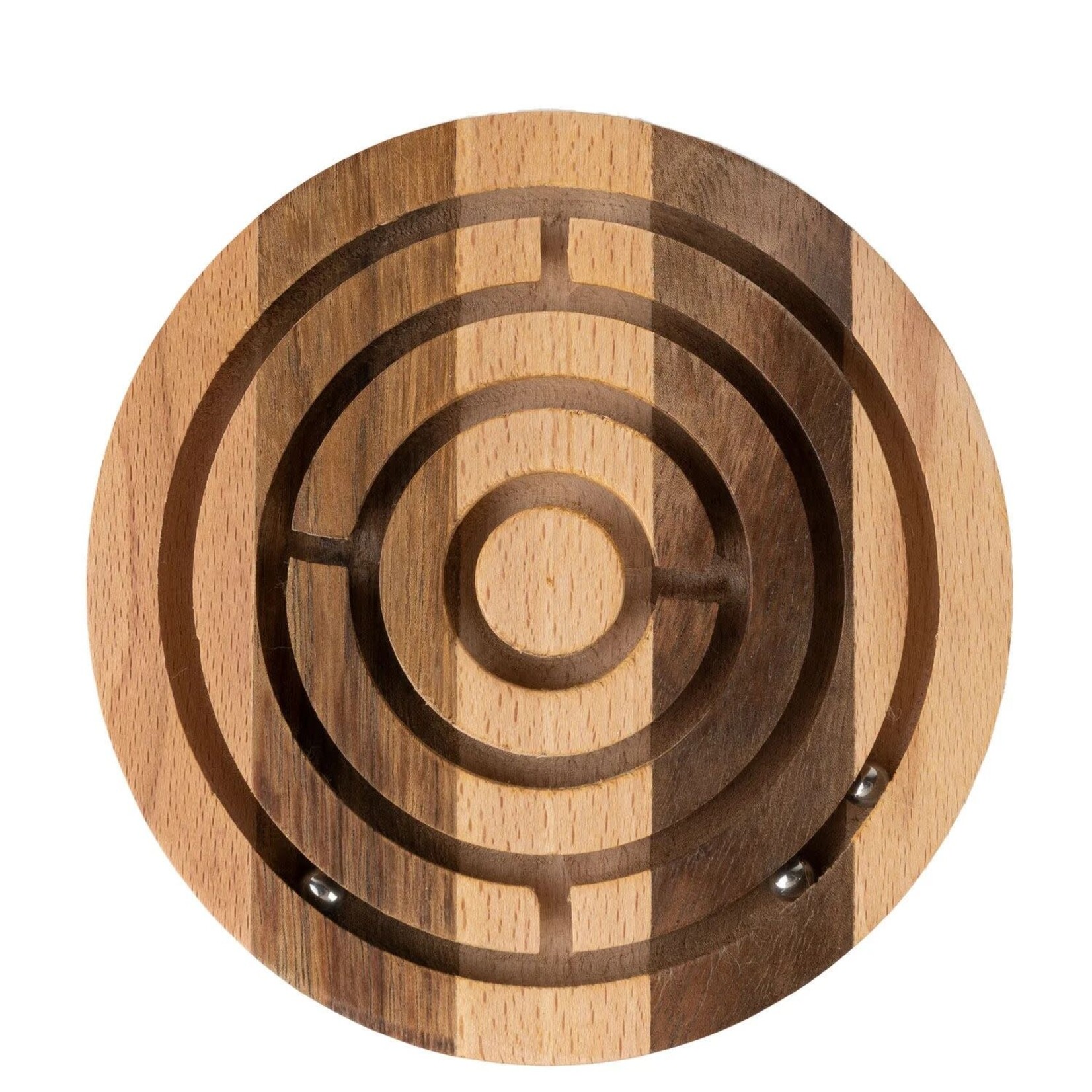 India Game Round Maze Wood/Metal 6D Natural