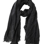 India Scarf open weave viscose/sequins 70Lx28W black