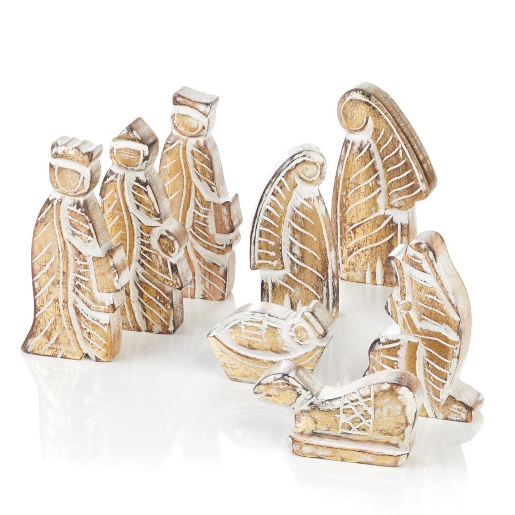 India Mango Wood Nativity
