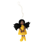 Nepal Ornament angel M/3 felt 3.5H yellow/black/white