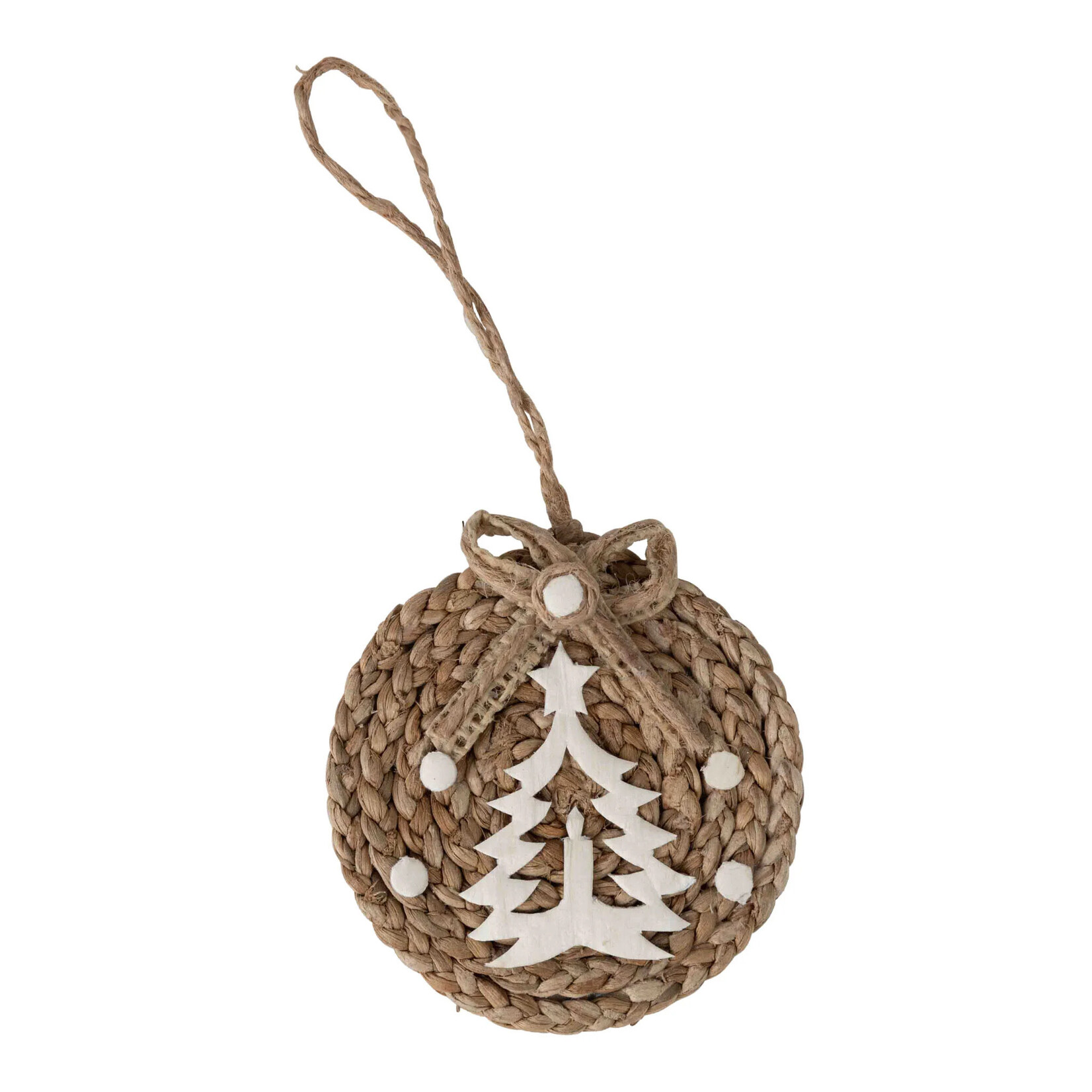 Bangladesh Ornament tree w/candle M/3 w-hyacinth 2.75D tn/wht
