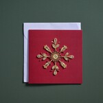 Vietnam Card snowflake M/3 quilled paper 5.5sq rd/crm/ tanSweet Snowflake Quilled Card