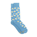 India Socks Provide Meals - Blue Fried Eggs - L