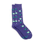 India Socks Give Books - Purple Planets - L