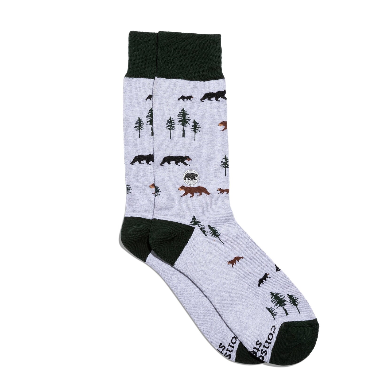India Socks Protect Bears - Gray Pattern - S