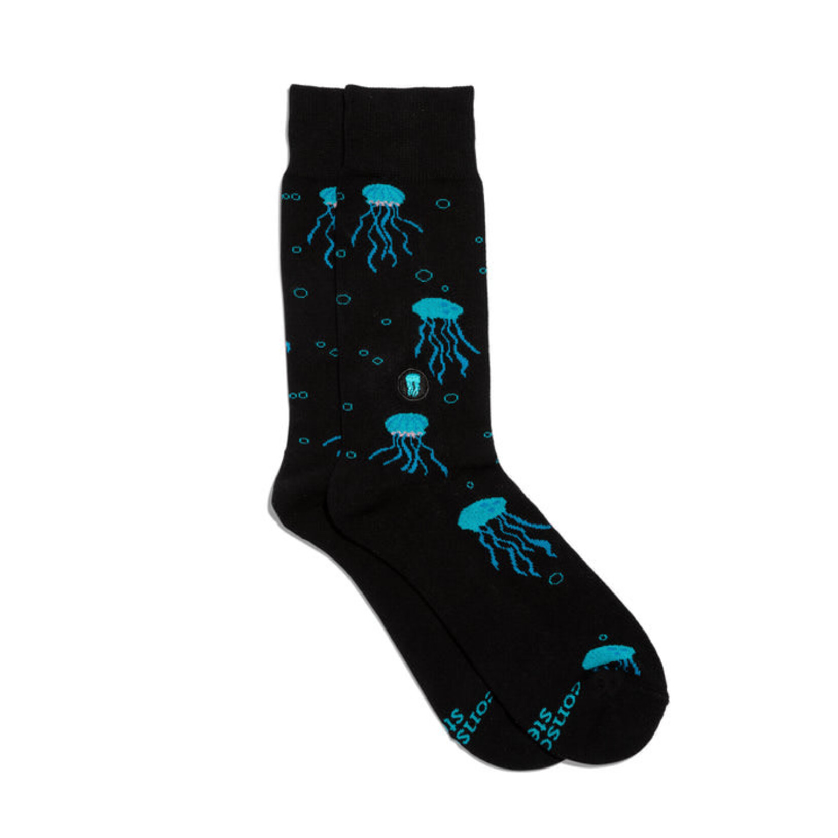 India Socks Protect Oceans - Black Jellyfish - S