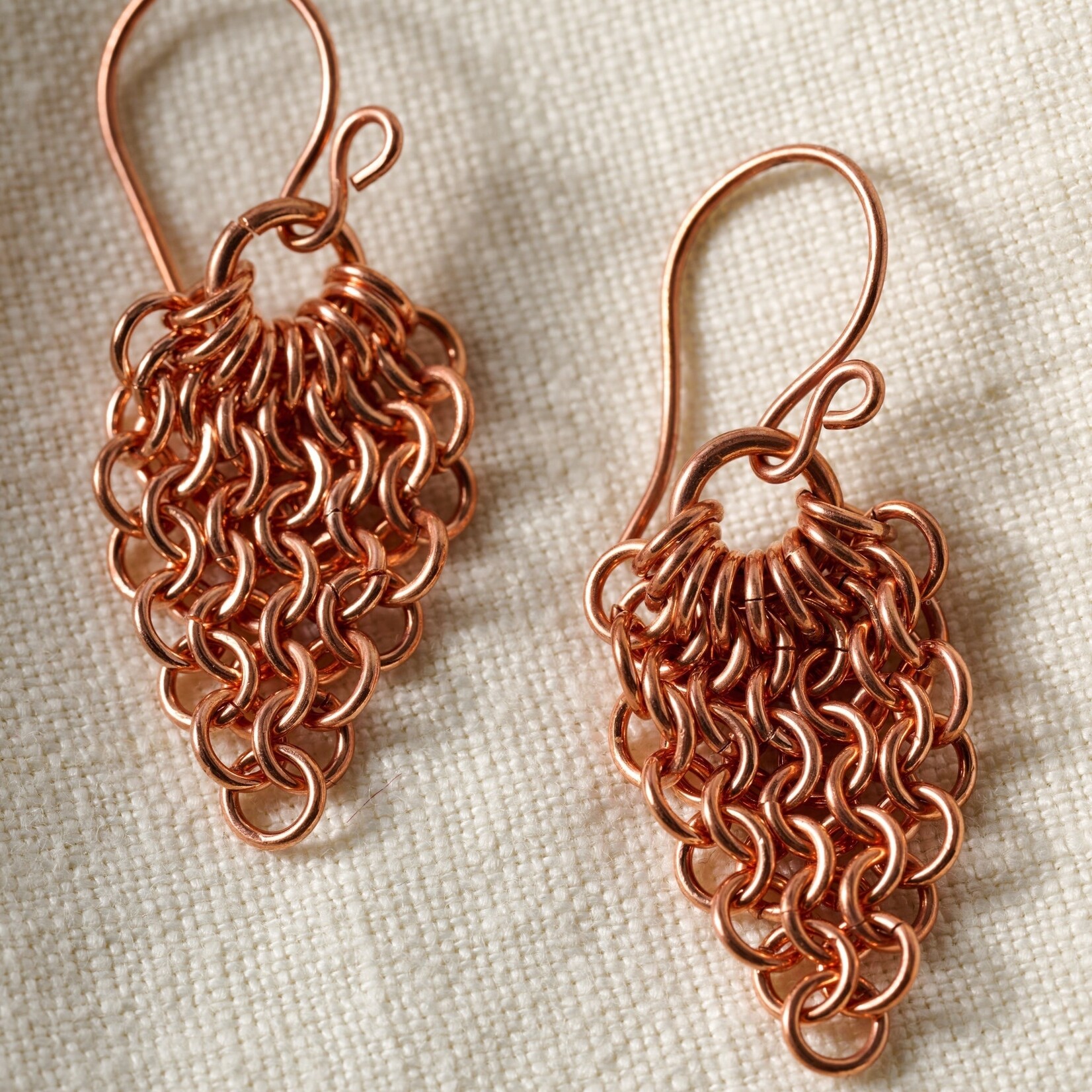Chile Earrings Jump Ring Waterfall Copper 1.75L Copper