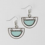 Philippines Earrings Semicircle Capiz/Mtl 1.5L Light Green